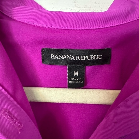 BANANA Republic Bright Bold Pink Shirt Dress - Picture 7 of 9